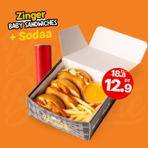 Zinger Baby Sandwiches + Soda